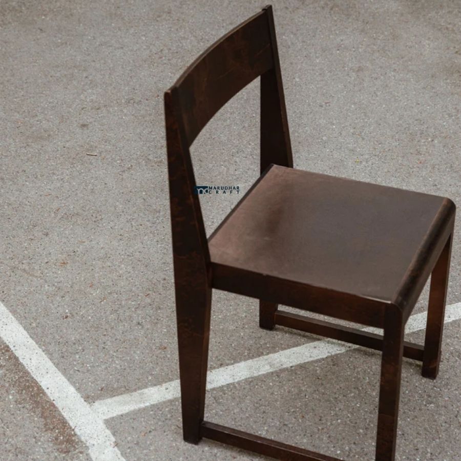 116 Classic Solid Wood Dining Chair with Flat Seat (Dark Walnut Finish) - Image 1