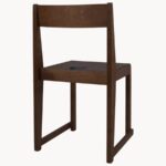 Classic Solid Wood Dining Chair with Flat Seat (Dark Walnut Finish) - Image 5
