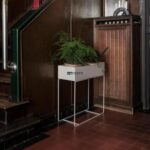 Metal Planter Side Table with Open Storage Tray