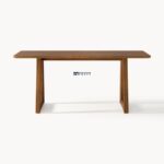 Rectangular Solid Wood Dining Table with Rounded Edges - Image 5