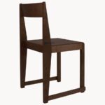 Classic Solid Wood Dining Chair with Flat Seat (Dark Walnut Finish) - Image 2