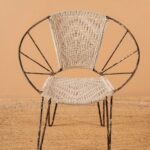 Vintage Balloon Chair with Woven Cotton Braiding - Image 2
