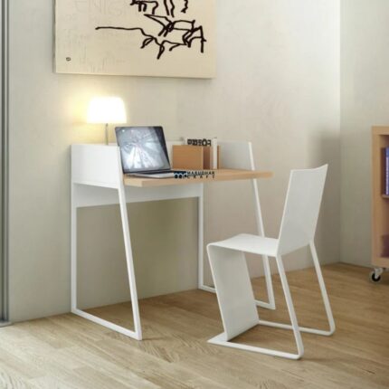 Minimalist Compact Study Desk with Metal Frame