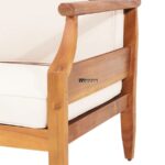 Outdoor Wooden 3-Seater Sofa with Cushions - Image 3