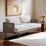 Modern Wooden Frame Fabric 3-Seater Sofa - Image 2