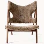 Luxury Sling Back Bouclé Wooden Lounge Chair - Image 4