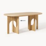 Oval Solid Wood Dining Table with Sculptural Cutout Legs - Image 2