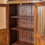 Wooden Vintage Glazed Cabinet with Shelves - Image 5