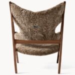Luxury Sling Back Bouclé Wooden Lounge Chair - Image 2
