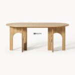 Oval Solid Wood Dining Table with Sculptural Cutout Legs - Image 3