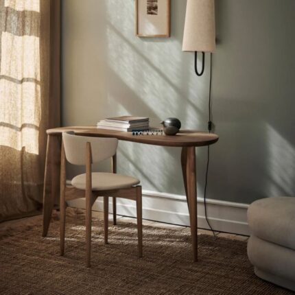 Organic Solid Wood Writing Desk with Rounded Edges