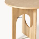 Oval Solid Wood Dining Table with Sculptural Cutout Legs - Image 5