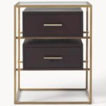 Marudhar Craft Modern Bohemian Black Wood & Natural Cane 2-Drawer Nightstand - Image 6