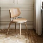 Modern Upholstered Wooden Dining Chair (Beige Leatherette Finish)
