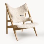 Designer Bouclé Sling Lounge Single Seater Chair - Image 2