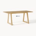 Rectangular Solid Wood Dining Table with Rounded Edges - Image 3