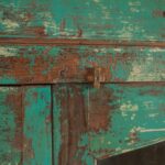 Vintage Green Glazed Wooden Cabinet - Image 5