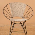 Vintage Balloon Metal Chair with Woven Cotton Braiding - Image 3