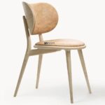 Modern Upholstered Wooden Dining Chair (Beige Leatherette Finish) - Image 4
