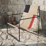 Modern Canvas Sling Metal Lounge Single Seater Chair