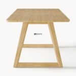 Rectangular Solid Wood Dining Table with Rounded Edges - Image 4