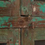 Vintage Green Glazed Wooden Cabinet - Image 2
