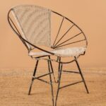 Vintage Balloon Metal Chair with Woven Cotton Braiding - Image 4