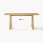 Rectangular Solid Wood Dining Table with Rounded Edges - Image 5