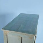 Light Blue Vintage Wooden Cupboard with Glass & Panelled Doors - Image 6