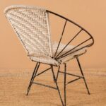 Vintage Balloon Metal Chair with Woven Cotton Braiding - Image 2