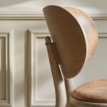 Modern Upholstered Wooden Dining Chair (Beige Leatherette Finish) - Image 3