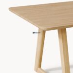 Rectangular Solid Wood Dining Table with Rounded Edges - Image 2