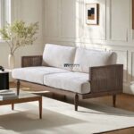 Modern Wooden Frame Fabric 3-Seater Sofa - Image 4