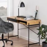 Industrial Style Solid Wood Study Desk with Metal Frame - Image 3