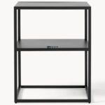 Modern Metal Bedside Table with Storage Shelf - Image 2