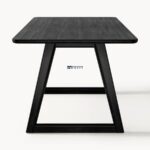 Rectangular Solid Wood Dining Table with Rounded Edges (Dark Finish) - Image 4