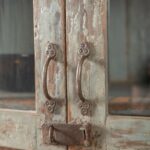 Slate Grey Vintage Wooden & Metal Sideboard with Glazed Doors - Image 5