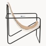 Canvas Sling Metal Single Seater Lounge Chair - Image 2