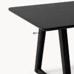 Rectangular Solid Wood Dining Table with Rounded Edges (Dark Finish) - Image 2