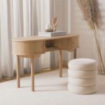 Modern Solid Wood Study Desk with Dual Drawers