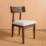 Cormac Acacia Wood Upholstered Dining Chair with Vinegar Finish - Image 4