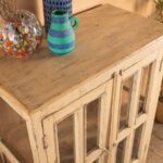 Cream Vintage Wooden Display & Storage Cabinet with Glass Panels - Image 2