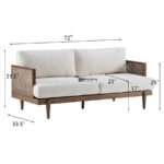 Modern Wooden Frame Fabric 3-Seater Sofa - Image 3