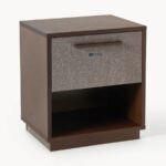 Modern Mixed-Material Nightstand with Fabric Inlay - Image 6