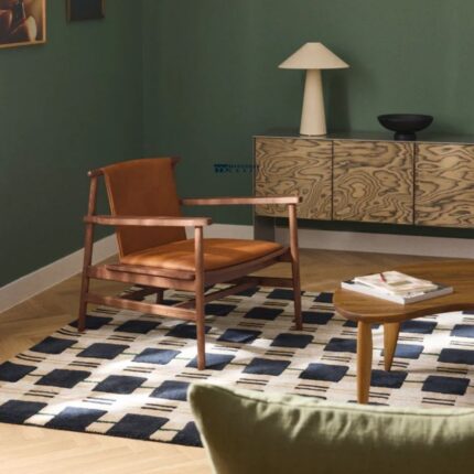 Mid-Century Solid Wood Leatherette Lounge Single Seater Chair