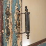 Vintage Light Blue Carved Wooden Almirah with Mirrors - Image 6