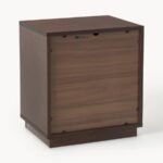 Modern Mixed-Material Nightstand with Fabric Inlay - Image 4