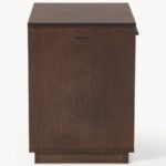 Modern Mixed-Material Nightstand with Fabric Inlay - Image 5