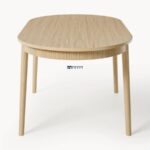 Oval Light Wood Dining Table with Ribbed Edge - Image 3