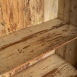 Vintage Light Blue Carved Wooden Almirah with Mirrors - Image 3